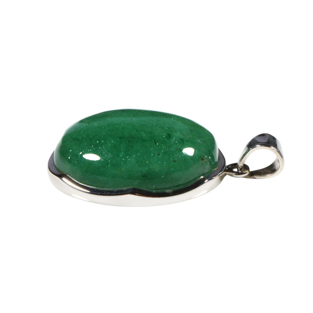 Zilveren hanger aventurijn | ovaal 3 x 2,3 cm Zilveren hanger aventurijn | ovaal 3 x 2,3 cm