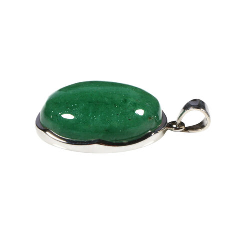Zilveren hanger aventurijn | ovaal 3 x 2,3 cm Zilveren hanger aventurijn | ovaal 3 x 2,3 cm