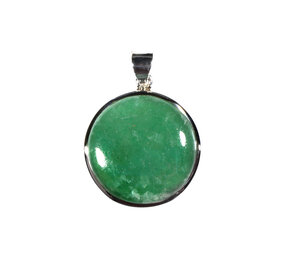 Zilveren hanger aventurijn | rond 2,5 cm