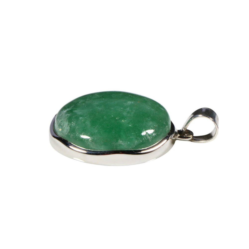 Zilveren hanger aventurijn | rond 2,5 cm