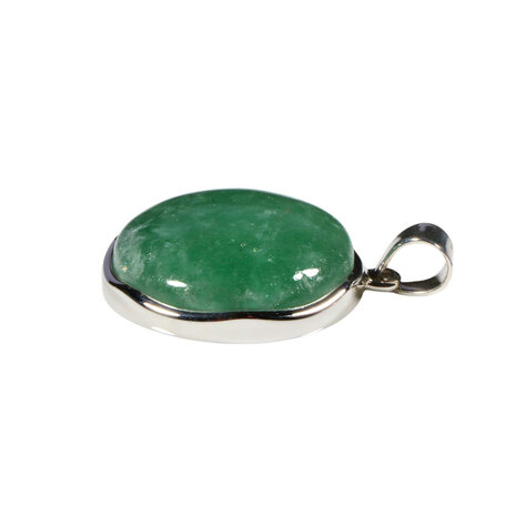 Zilveren hanger aventurijn | rond 2,5 cm