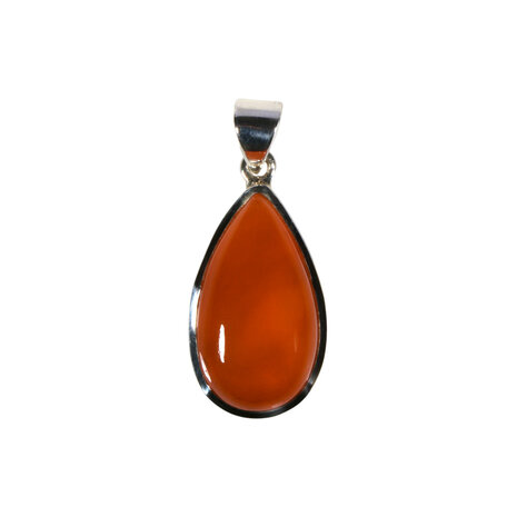 Zilveren hanger carneool | druppel 2,4 x 1,3 cm