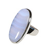 Zilveren ring chalcedoon maat 16 1/2 | ovaal 3,2 x 1,6 cm