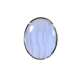 Zilveren ring chalcedoon maat 19 1/2 | ovaal 2,7 x 2,2 cm