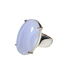 Zilveren ring chalcedoon maat 17 1/2 | ovaal gezet 2,5 x 1,6 cm