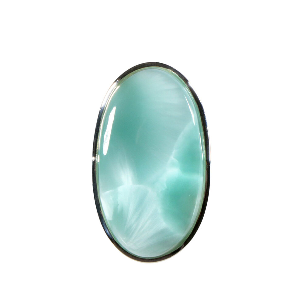 Zilveren ring pectoliet maat 17 1/2  | ovaal 3,2 x 1,2 cm