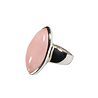 Zilveren ring rozenkwarts maat 17 1/2 | markies 2,4 x 1,1 cm