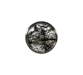 Zilveren ring toermalijnkwarts maat 19 1/2 | rond 2 cm