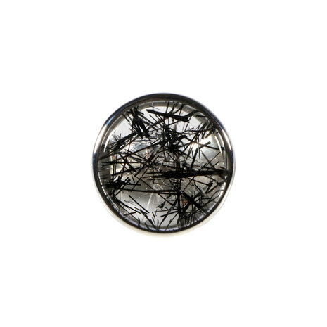 Zilveren ring toermalijnkwarts maat 19 1/2 | rond 2 cm