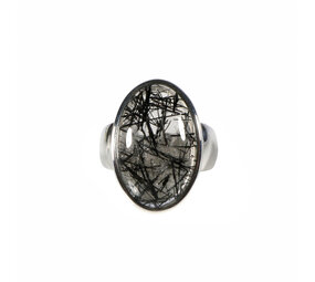 Zilveren ring toermalijnkwarts maat 17 | ovaal 2 x 1,3 cm