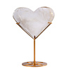 Bergkristal hart op standaard (goudkleurig) 9,8 x 12,8 x 1,6 cm | 303 gram Bergkristal hart op standaard (goudkleurig) 9,8 x 12,8 x 1,6 cm | 303 gram