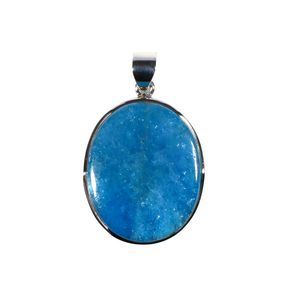 Zilveren hanger apatiet | ovaal 3,2 x 2,6 cm Zilveren hanger apatiet | ovaal 3,2 x 2,6 cm