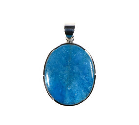 Zilveren hanger apatiet | ovaal 3,2 x 2,6 cm Zilveren hanger apatiet | ovaal 3,2 x 2,6 cm