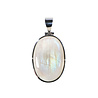 Zilveren hanger maansteen (regenboog) | ovaal 3 x 2 cm