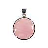 Zilveren hanger rozenkwarts | rond 2,6 cm