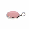 Zilveren hanger rozenkwarts | rond 2,6 cm