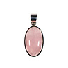 Zilveren hanger rozenkwarts | ovaal 2,6 x 1,5 cm
