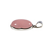 Zilveren hanger rozenkwarts | ovaal 2,6 x 1,5 cm