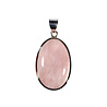 Zilveren hanger rozenkwarts | ovaal 2,8 x 1,8 cm