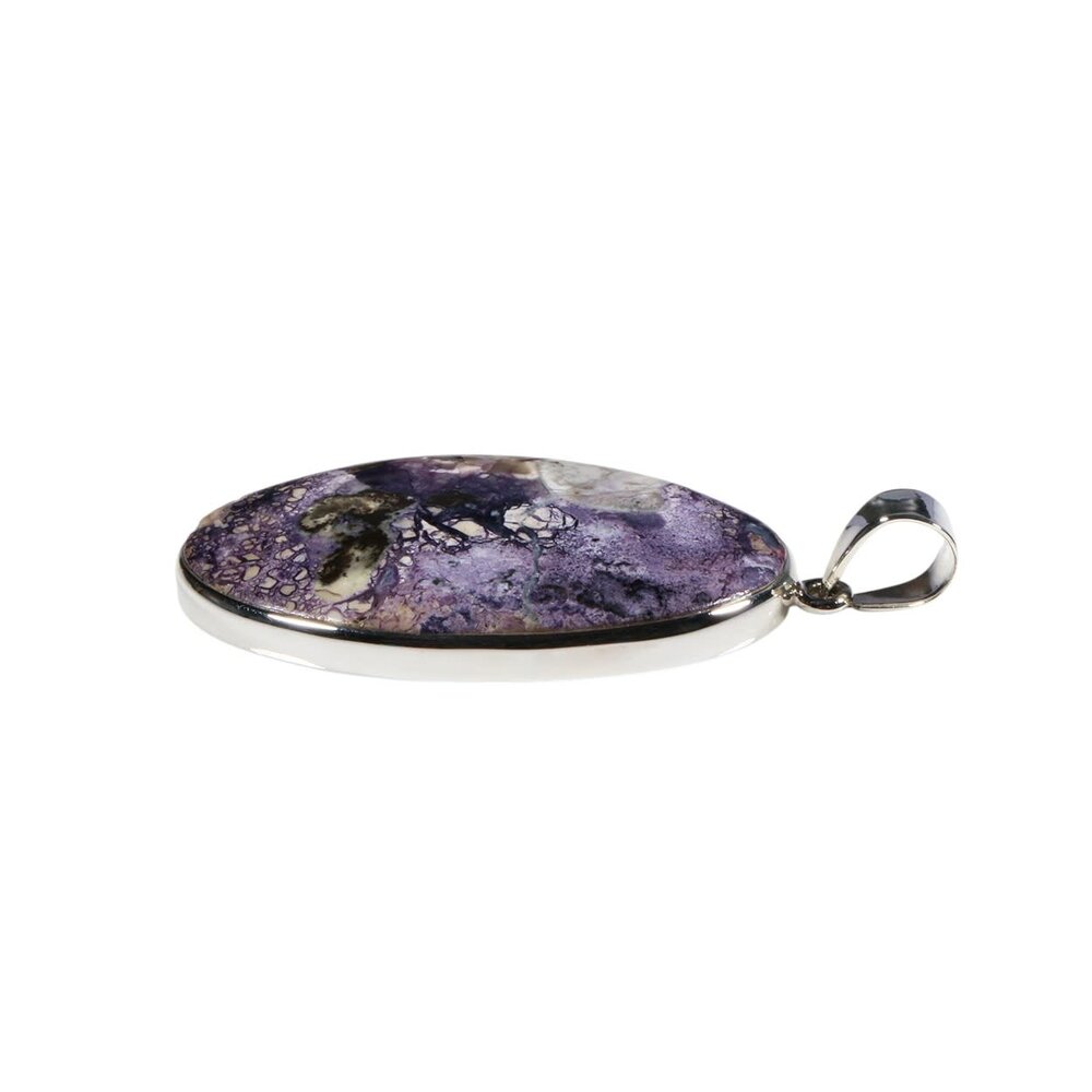 Zilveren hanger Tiffany stone | ovaal 4,5 x 2,6 cm Zilveren hanger Tiffany stone | ovaal 4,5 x 2,6 cm