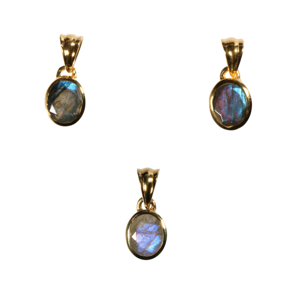 Gold filled hanger labradoriet | ovaal facet 10 x 8 mm