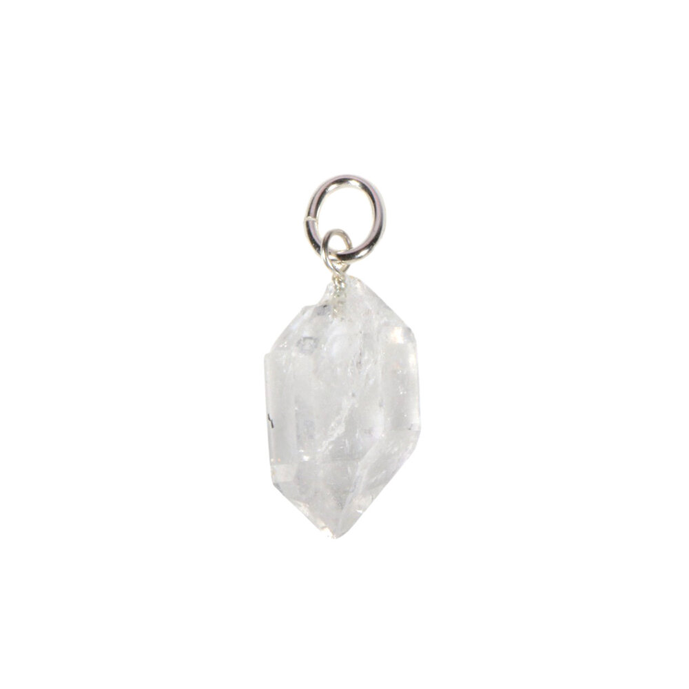Herkimer diamant hanger met zilveren oogje
