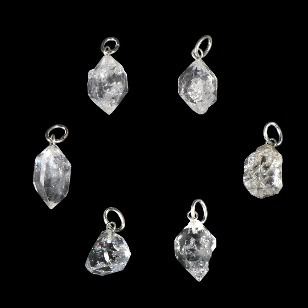 Herkimer diamant hanger met zilveren oogje