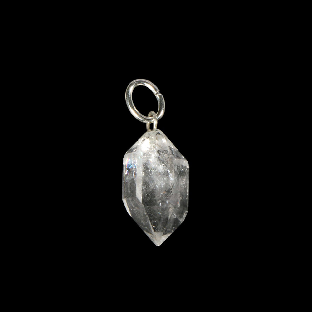 Herkimer diamant hanger met zilveren oogje