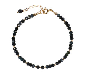 Indigoliet (blauwe toermalijn) gold filled armband | 4 x 3 mm facet rondelles