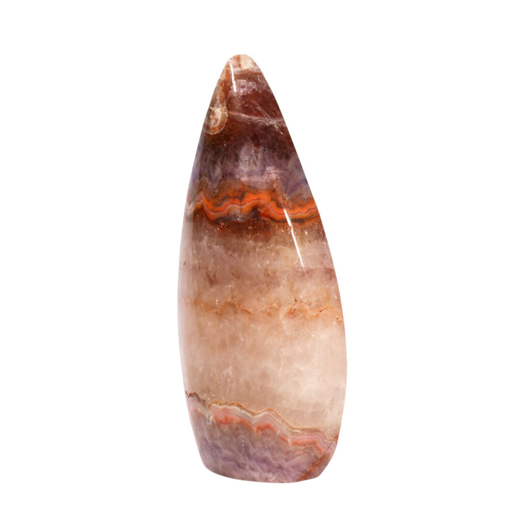 Amethist met kantagaat sculptuur vlam 9 - 11 cm Amethist met kantagaat sculptuur vlam 9 - 11 cm