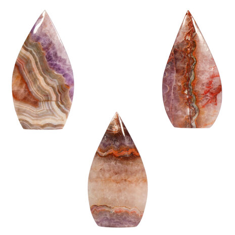 Amethist met kantagaat sculptuur vlam 9 - 11 cm Amethist met kantagaat sculptuur vlam 9 - 11 cm