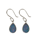 Zilveren oorbellen  opaal (Australië) doublet | druppel 11 x 7 mm