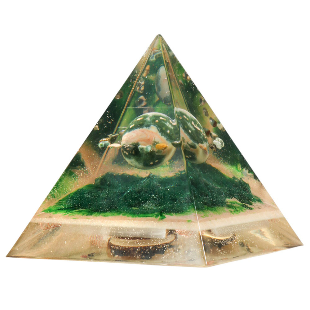 Orgonite piramide jaspis (oceaan) 12,5 x 12,5 x 15 cm | 760 gram