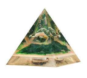 Orgonite piramide jaspis (oceaan) 12,5 x 12,5 x 15 cm | 760 gram