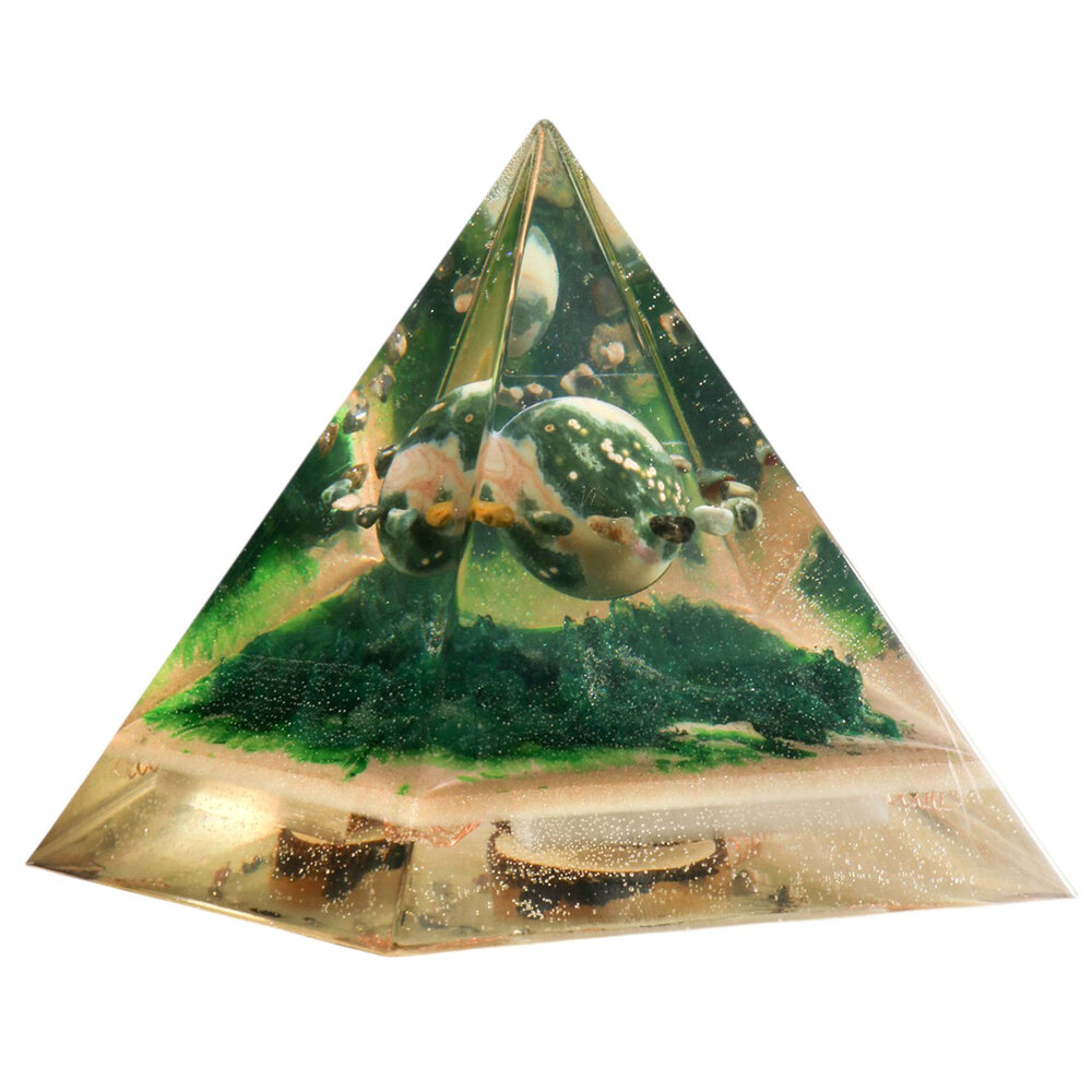 Orgonite piramide jaspis (oceaan) 12,5 x 12,5 x 15 cm | 760 gram