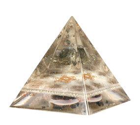 Orgonite piramide metatron's cube met pyriet 10,5 x 10,5 x 10,5 cm | 504 gram Orgonite piramide metatron's cube met pyriet 10,5 x 10,5 x 10,5 cm | 504 gram