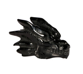 Obsidiaan (zwart) draken schedel 10 x 4,3 x 6 cm