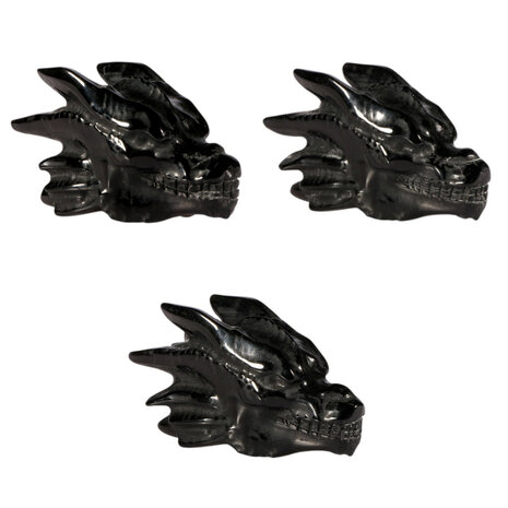 Obsidiaan (zwart) draken schedel 10 x 4,3 x 6 cm