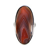 Zilveren ring agaat (Botswana) maat 18 1/2 (licht verstelbaar) | ovaal 3,7 x 1,8 cm