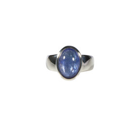 Zilveren ring tanzaniet maat 17 | ovaal 1,2 x 0,9 cm