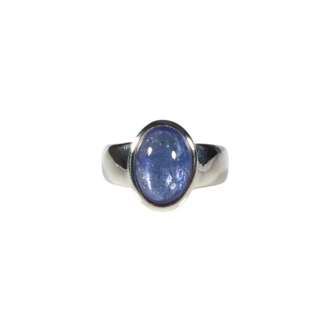 Zilveren ring tanzaniet maat 17 | ovaal 1,2 x 0,9 cm