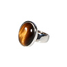 Zilveren ring tijgeroog maat 18 1/2 | ovaal 1,7 x 1,3 cm