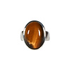 Zilveren ring tijgeroog maat 19 1/2 | ovaal 1,9 x 1,4 cm