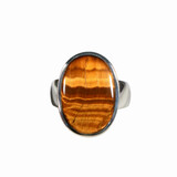 Zilveren ring tijgeroog maat 18 1/2 | ovaal 2,1 x 1,4 cm