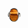 Zilveren ring tijgeroog maat 18 1/2 | ovaal 2,1 x 1,4 cm