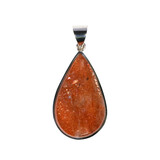 Zilveren hanger zonnesteen | druppel 3 x 1,8 cm Zilveren hanger zonnesteen | druppel 3 x 1,8 cm