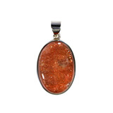 Zilveren hanger zonnesteen | ovaal 2,7 x 1,9 cm Zilveren hanger zonnesteen | ovaal 2,7 x 1,9 cm