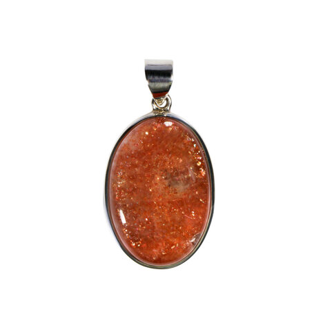 Zilveren hanger zonnesteen | ovaal 2,7 x 1,9 cm Zilveren hanger zonnesteen | ovaal 2,7 x 1,9 cm