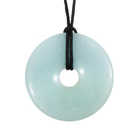 Aquamarijn hanger donut 3,9 - 4,2 cm