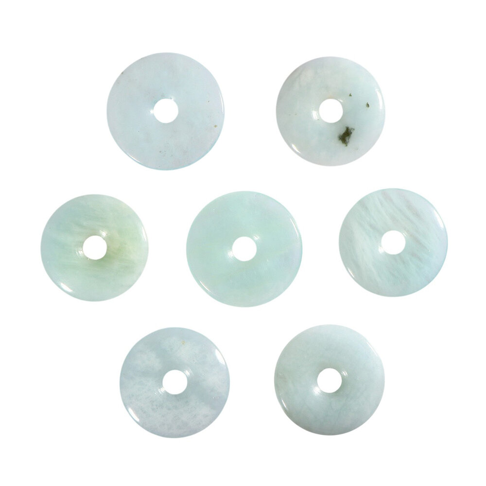 Aquamarijn hanger donut 3,9 - 4,2 cm